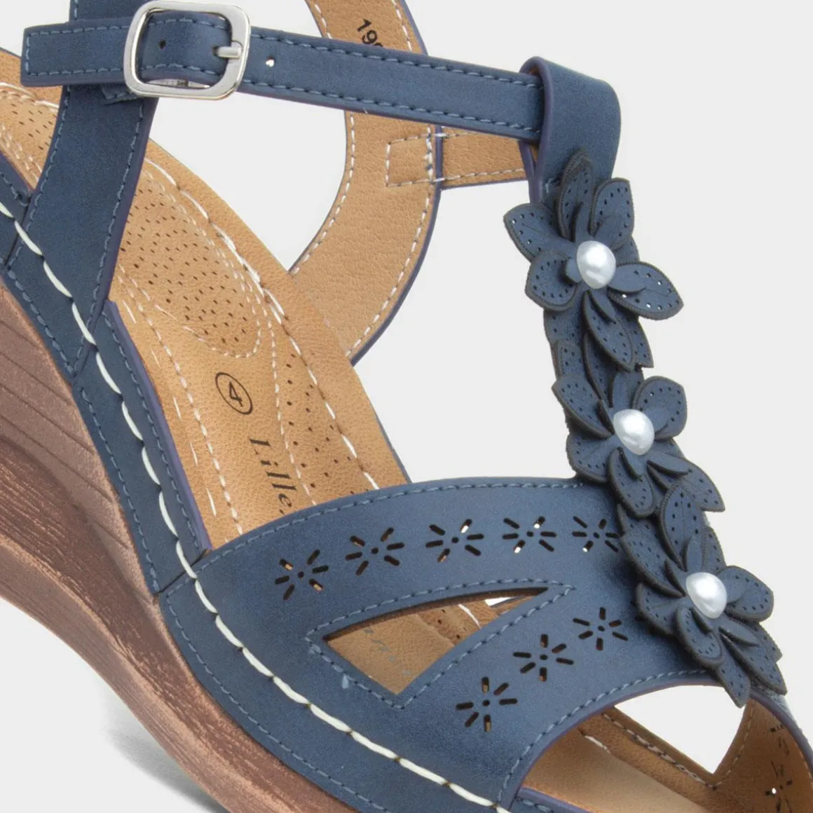 Lilley & Skinner Barbuda Womens Blue Wedge Sandal
