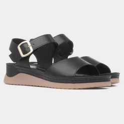 Lilley & Skinner Corsica Womens Black Wedge Sandal