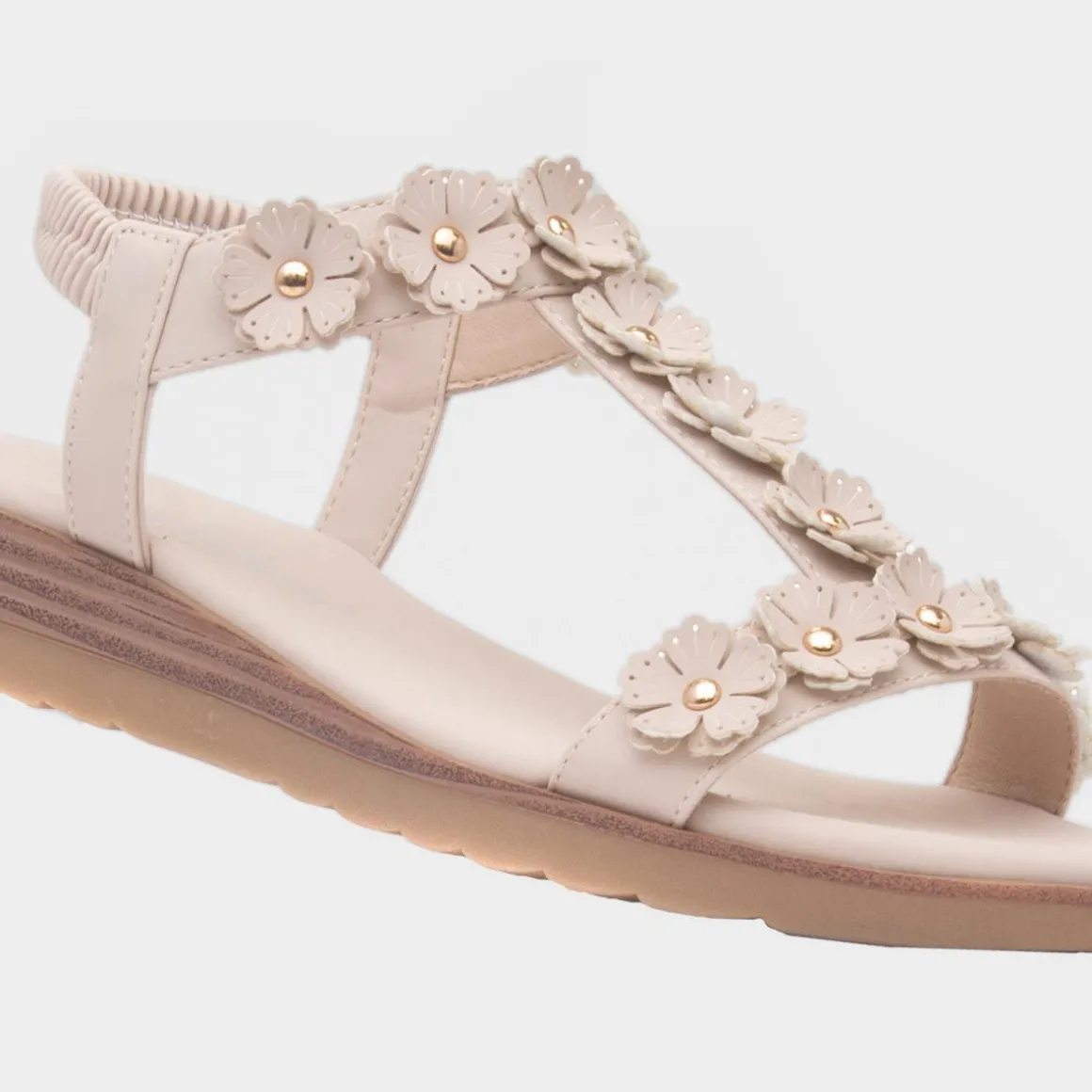 Lilley & Skinner Cyprus Womens Beige Flower Sandal