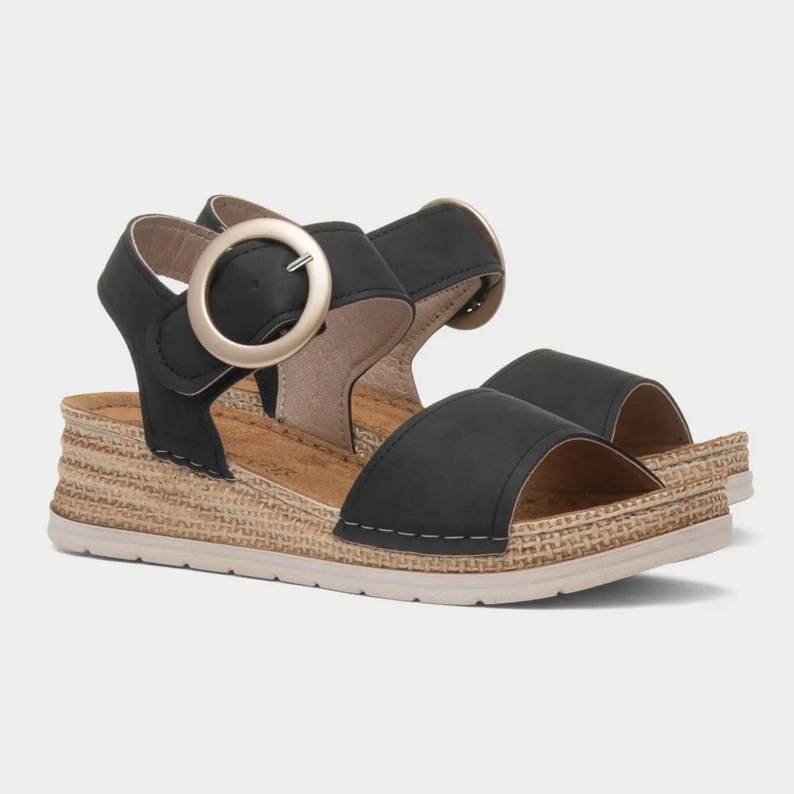 Lilley & Skinner Monza Womens Black Wedge Sandal