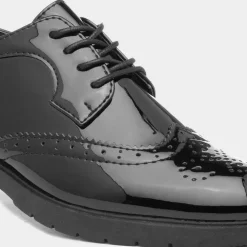 Lilley Agnes Womens Black Lace Up Brogue Shoe