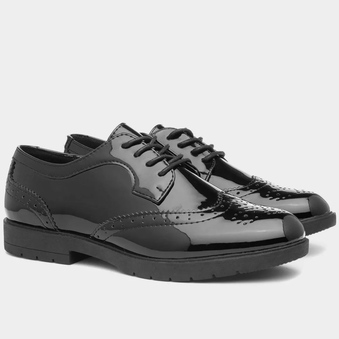 Lilley Agnes Womens Black Lace Up Brogue Shoe