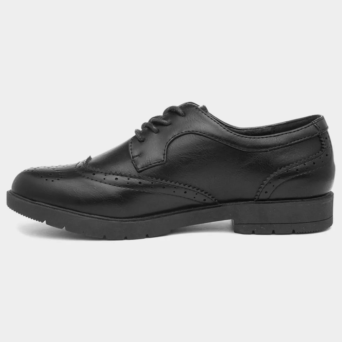 Lilley Agnes Womens Brogue Lace Up Shoe in Black