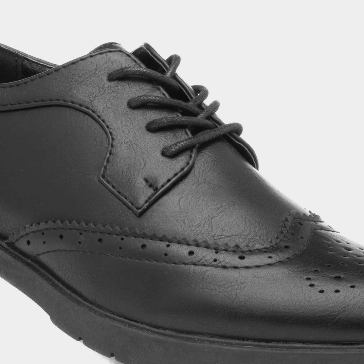 Lilley Agnes Womens Brogue Lace Up Shoe in Black