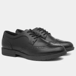 Lilley Agnes Womens Brogue Lace Up Shoe in Black