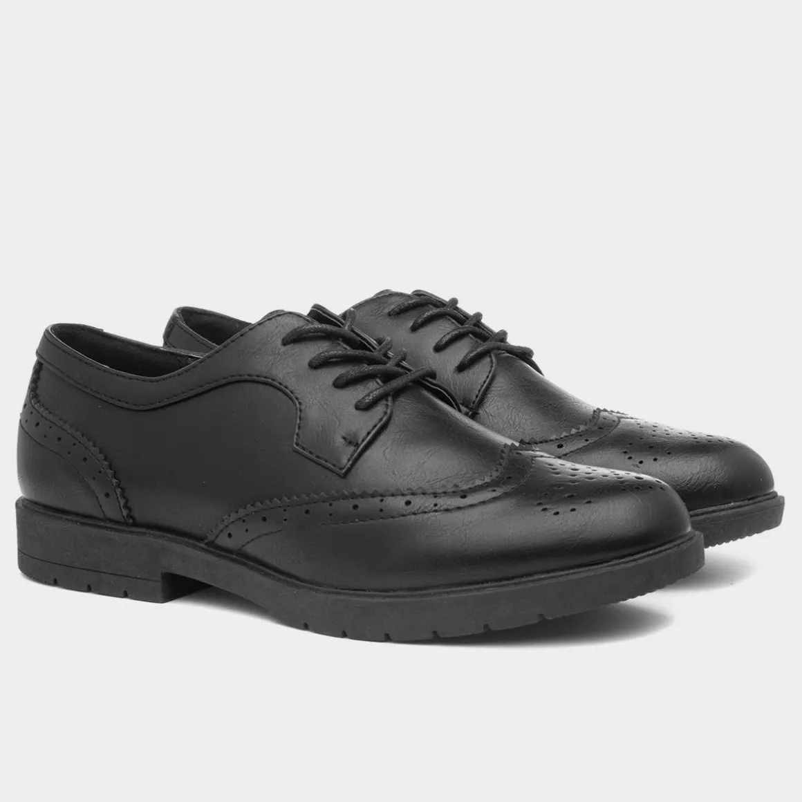 Lilley Agnes Womens Brogue Lace Up Shoe in Black