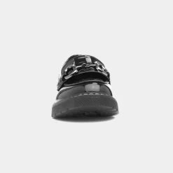 Lilley Amy Womens Black Patent Loafer Shoe