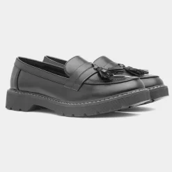 Lilley Angel Womens Black Tassel Loafer