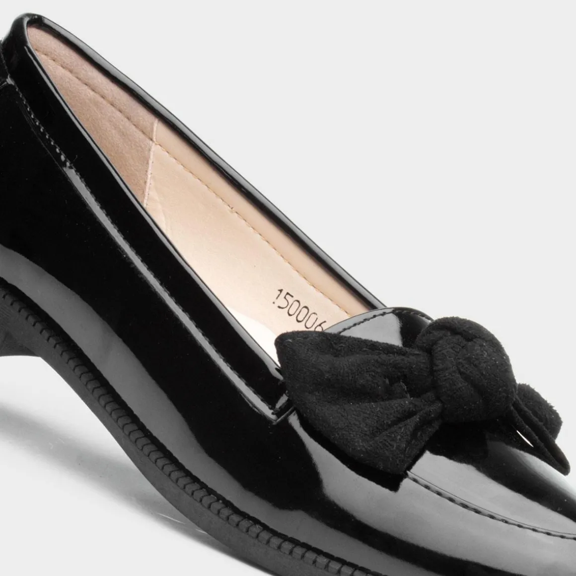 Lilley Anita Womens Black Patent Loafer with Bow