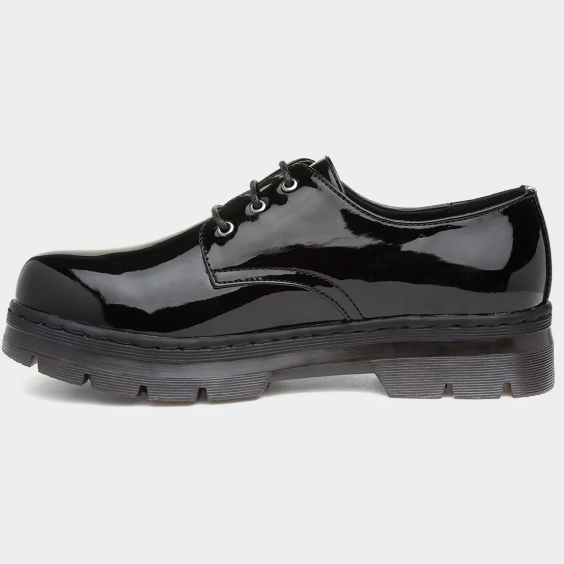 Lilley Ashley Womens Black Patent Lace Up Shoe