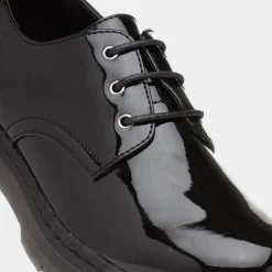 Lilley Ashley Womens Black Patent Lace Up Shoe