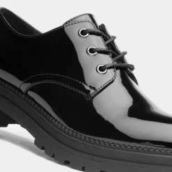 Lilley Audrey Womens Patent Lace Up Shoe