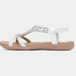 Lilley Cadance Girls Silver Diamante Sandal