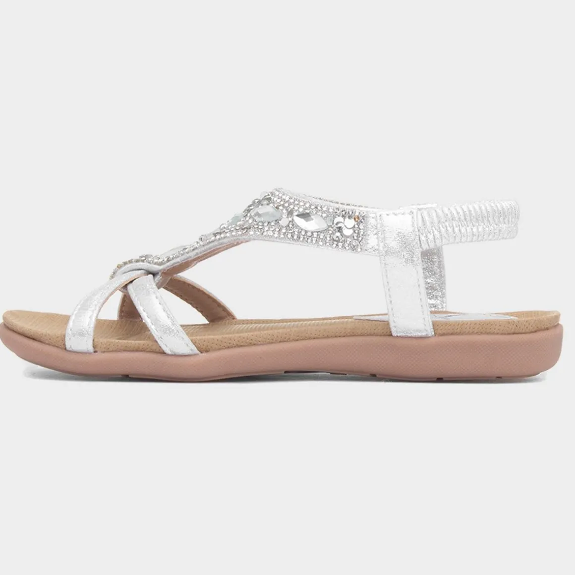 Lilley Cadance Girls Silver Diamante Sandal