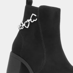 Lilley Caitlyn Girls Black Heeled Heart Boot