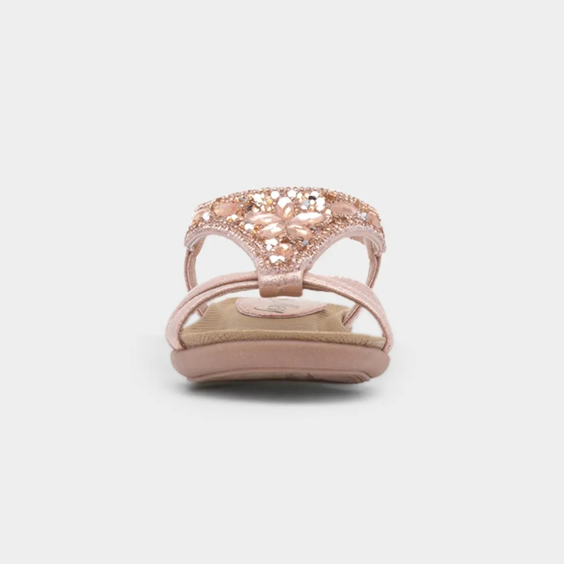 Lilley Candace Girls Rose Gold Diamante Sandal