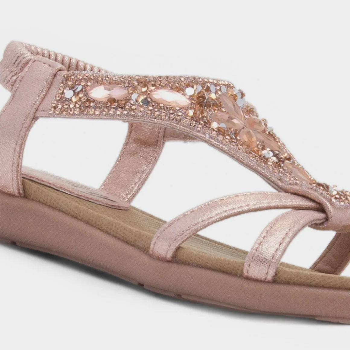 Lilley Candace Girls Rose Gold Diamante Sandal