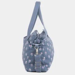 Lilley Carmen Womens Denim Blue Floral Bag