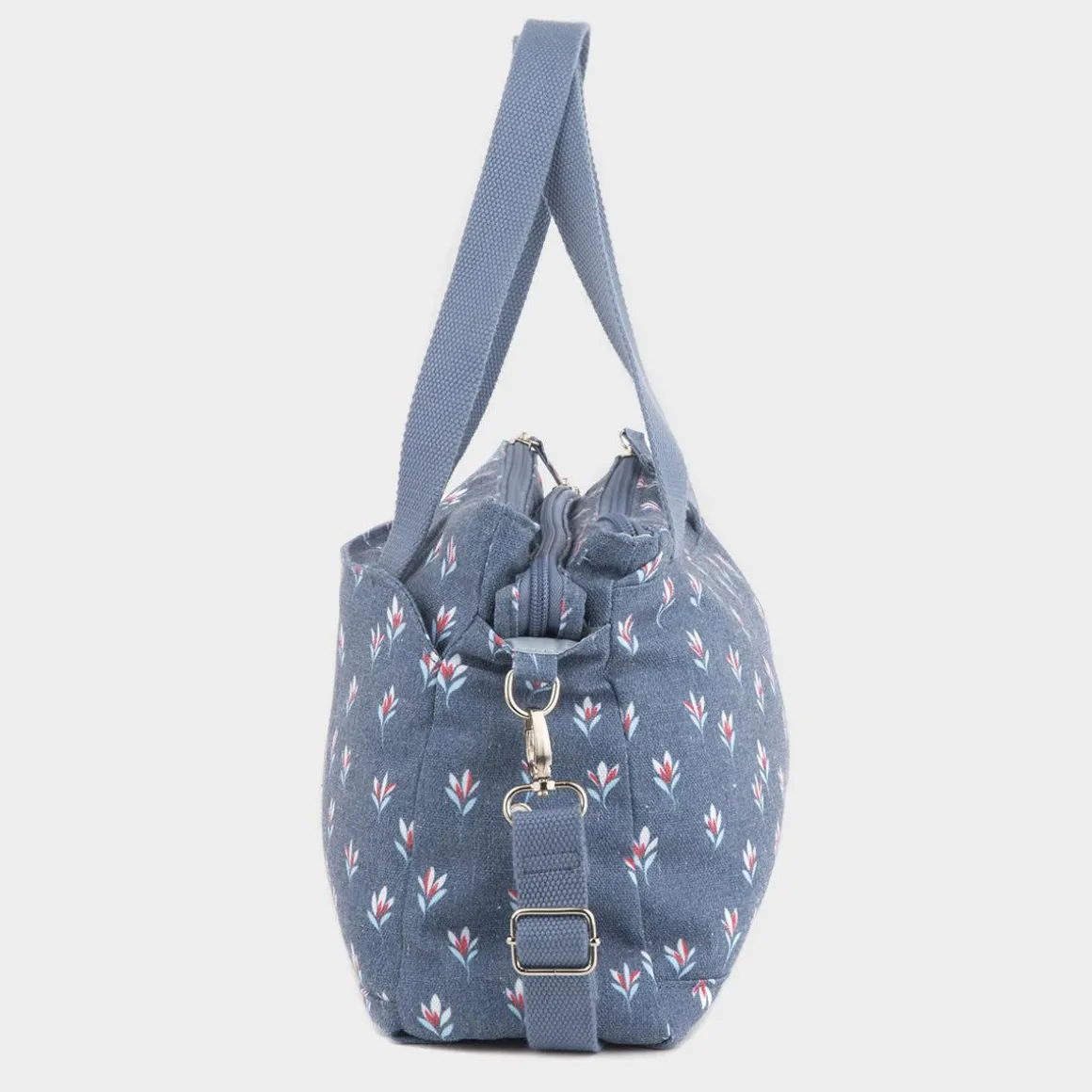 Lilley Carmen Womens Denim Blue Floral Bag
