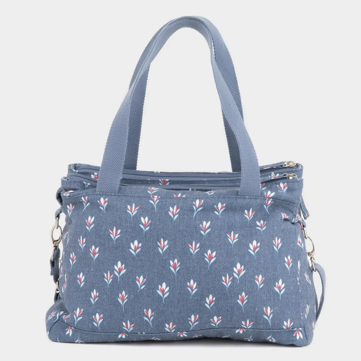 Lilley Carmen Womens Denim Blue Floral Bag