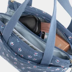 Lilley Carmen Womens Denim Blue Floral Bag