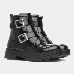 Lilley Chaz Girls Black Patent Ankle Boot