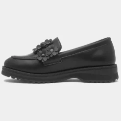 Lilley Cheslie Girls Black Multi Flower Loafer