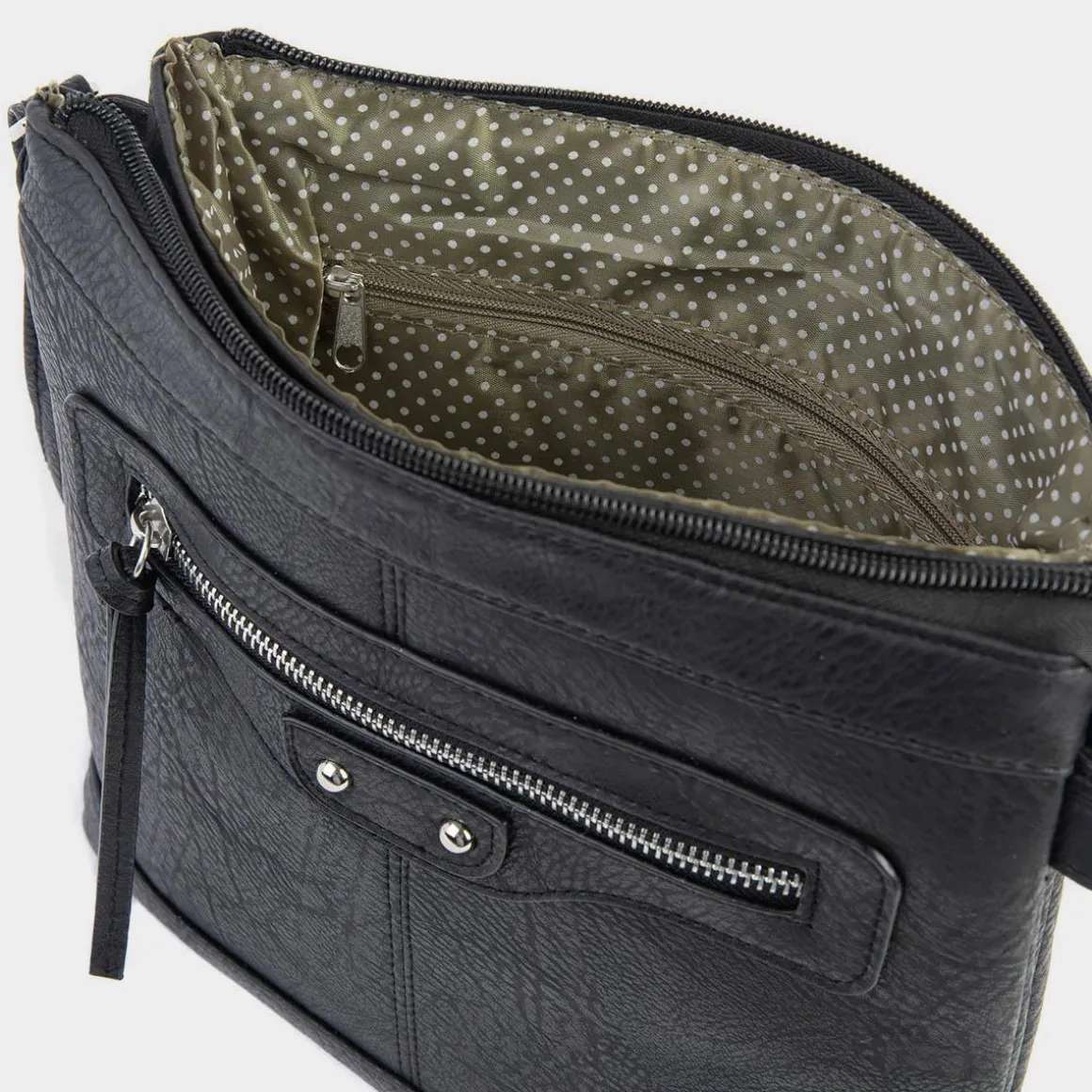 Lilley Connie Black Zip Detail Handbag