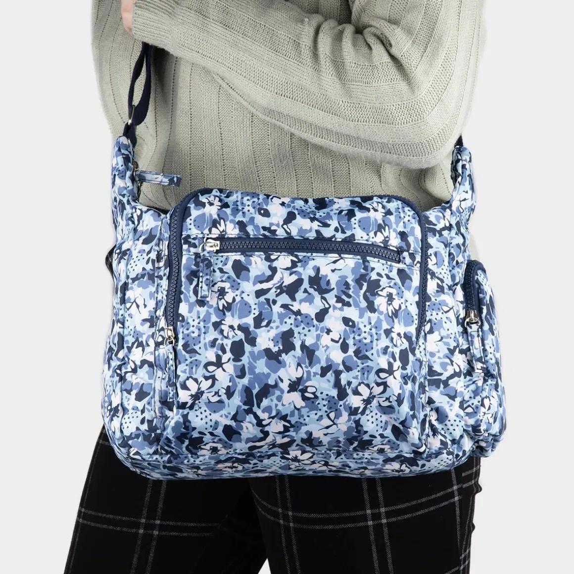 Lilley Cromer Womens Floral Blue Cross Body Bag