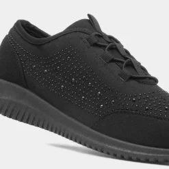 Lilley Darlene Womens Black Diamante Casual Shoe