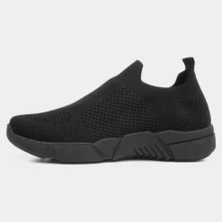 Lilley Dixie Womens Black Knitted Casual Shoe
