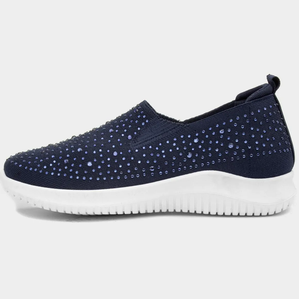 Lilley Drew Womens Navy Diamante Slip On Shoe