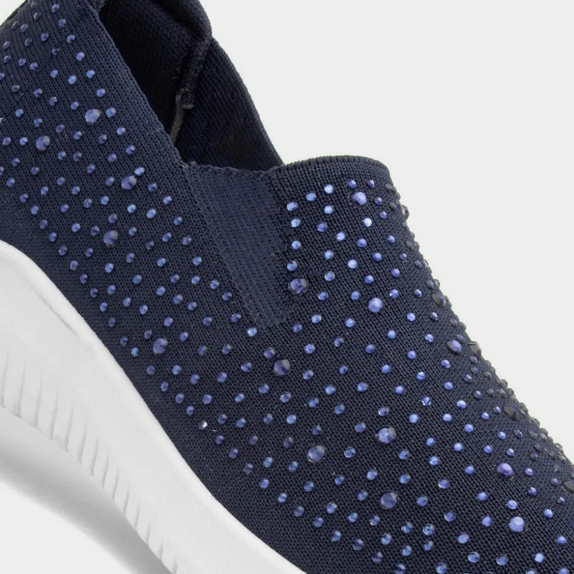 Lilley Drew Womens Navy Diamante Slip On Shoe