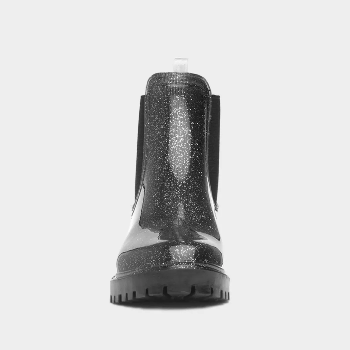Lilley Gale Womens Black Glitter Chelsea Welly