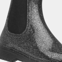 Lilley Gale Womens Black Glitter Chelsea Welly