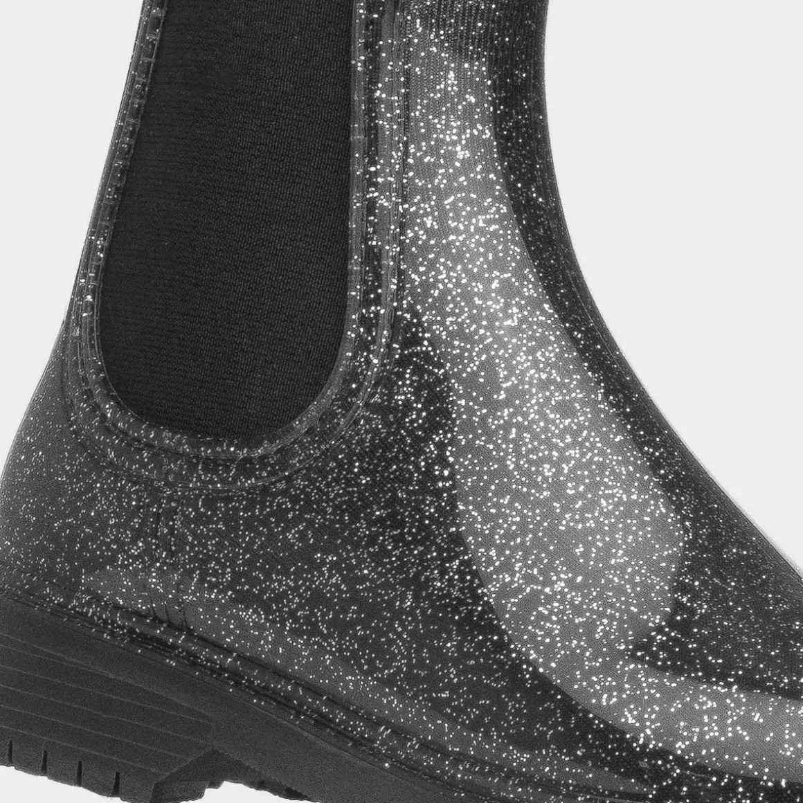 Lilley Gale Womens Black Glitter Chelsea Welly