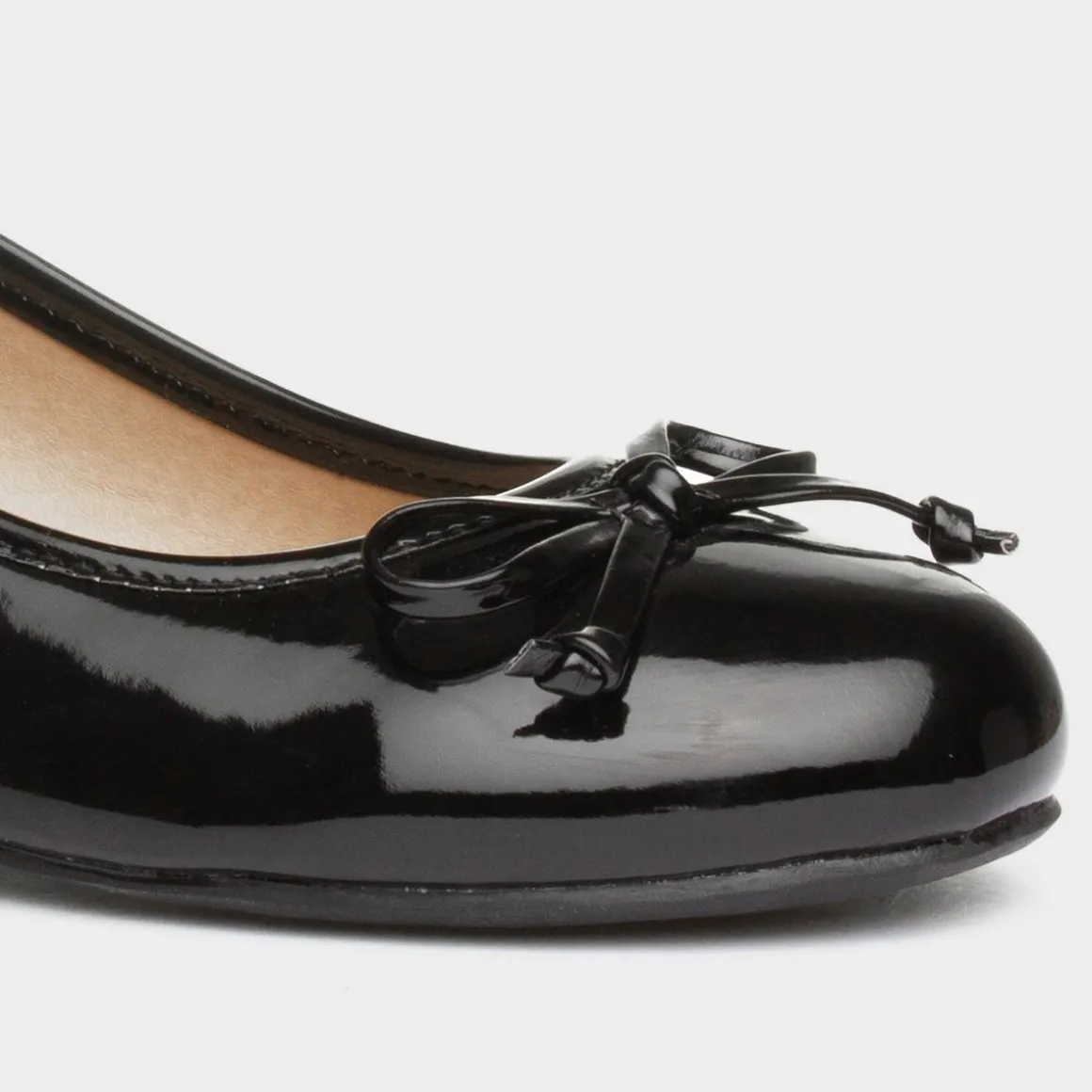 Lilley Gerri Womens Black Patent Ballerina