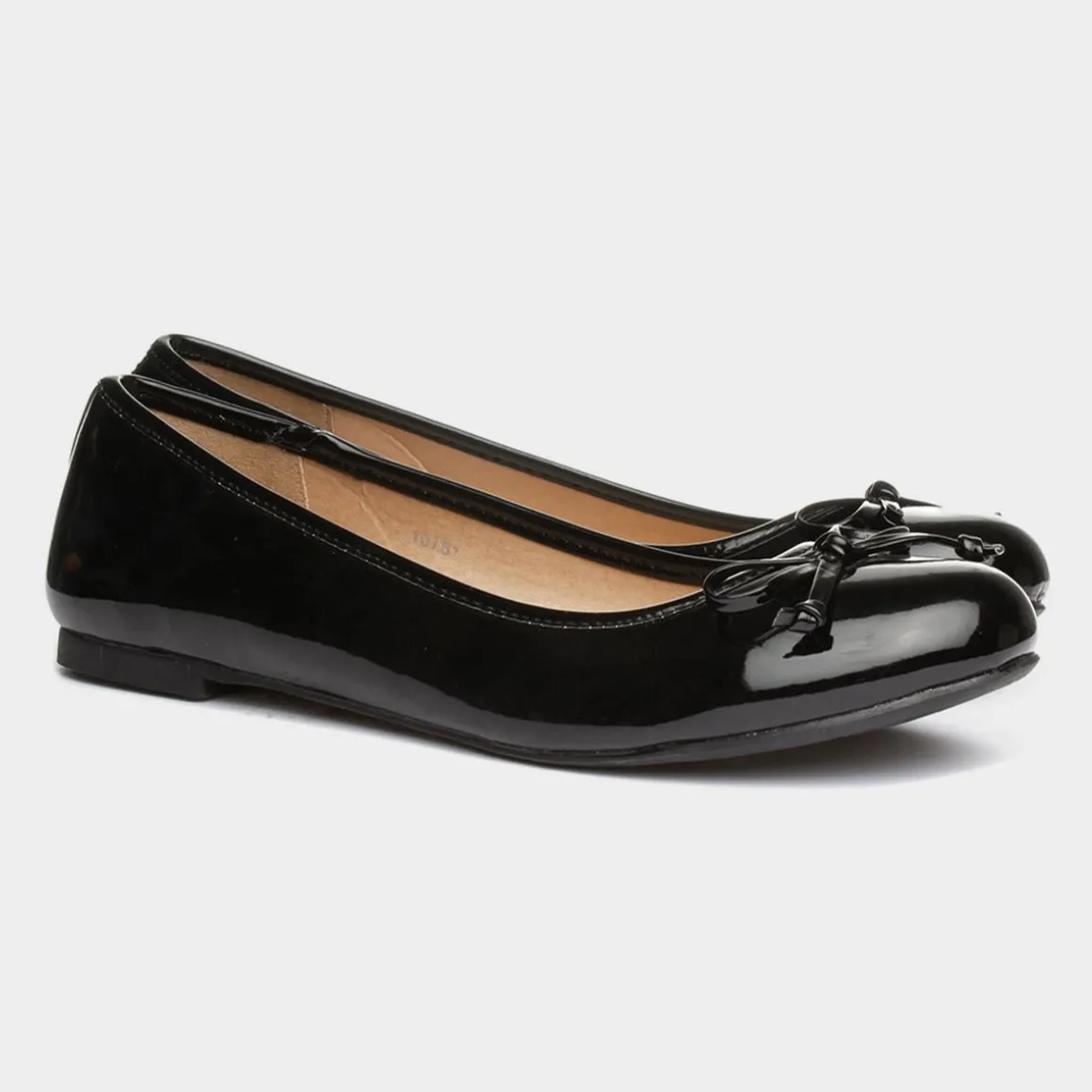 Lilley Gerri Womens Black Patent Ballerina