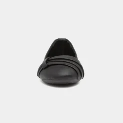 Lilley Gina Womens Black Front Pleated Ballerina