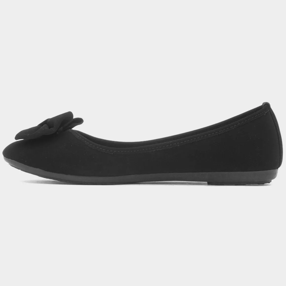 Lilley Gladys Womens Black Bow Ballerina