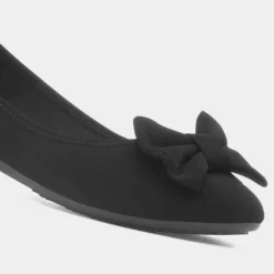 Lilley Gladys Womens Black Bow Ballerina