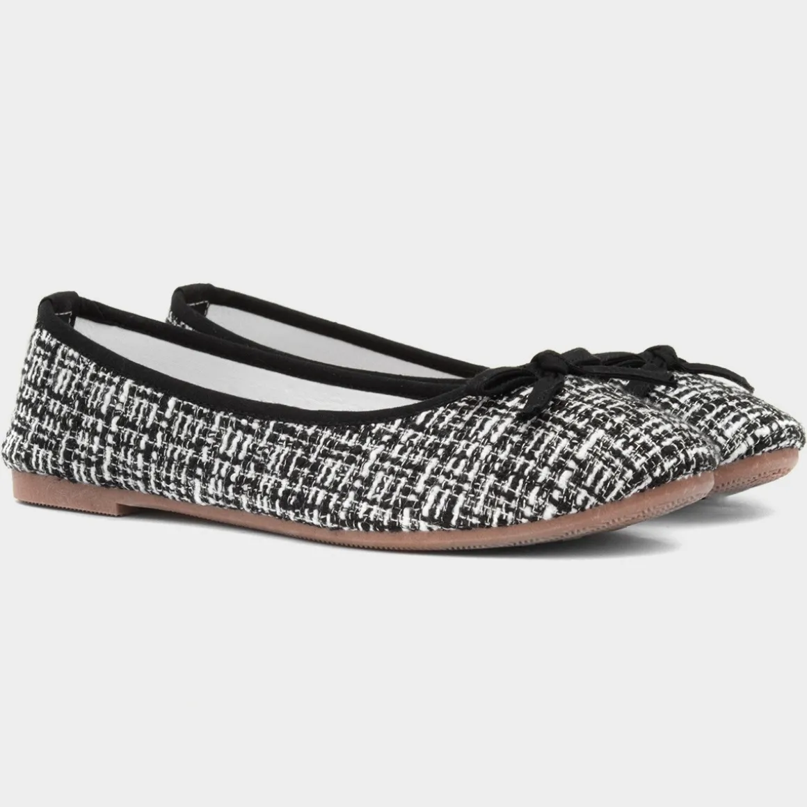 Lilley Grace Womens Black Bow Ballerina Shoe