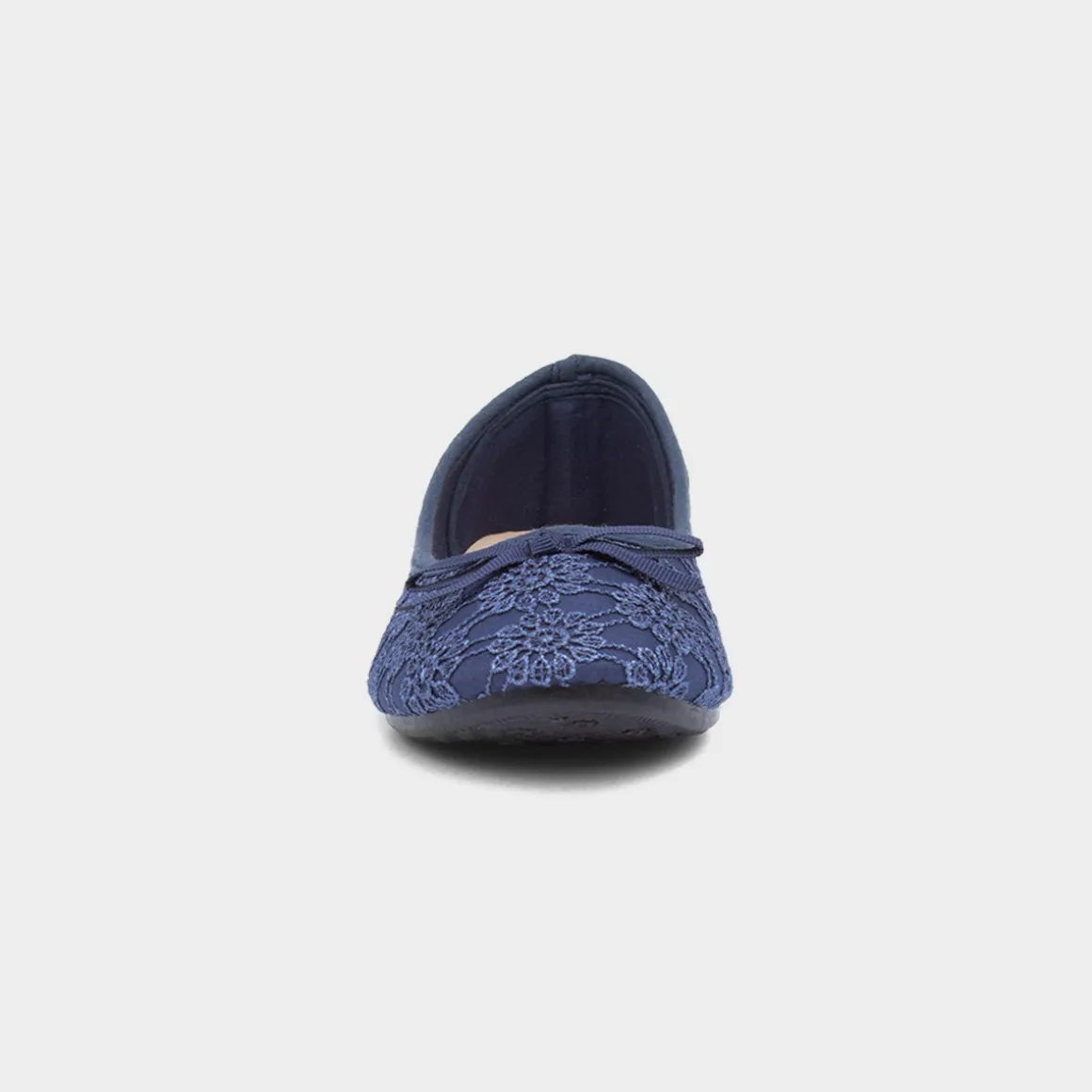 Lilley Gwen Womens Navy Lace Slip On Ballerina