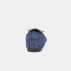 Lilley Gwen Womens Navy Lace Slip On Ballerina