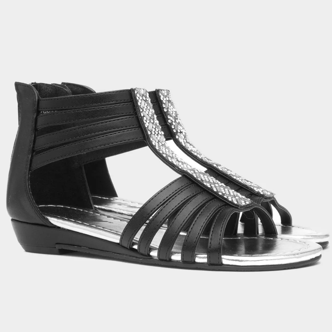 Lilley Isabel Girls Black Diamante Sandal