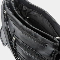 Lilley Lindsay Organiser Shoulder Bag in Black
