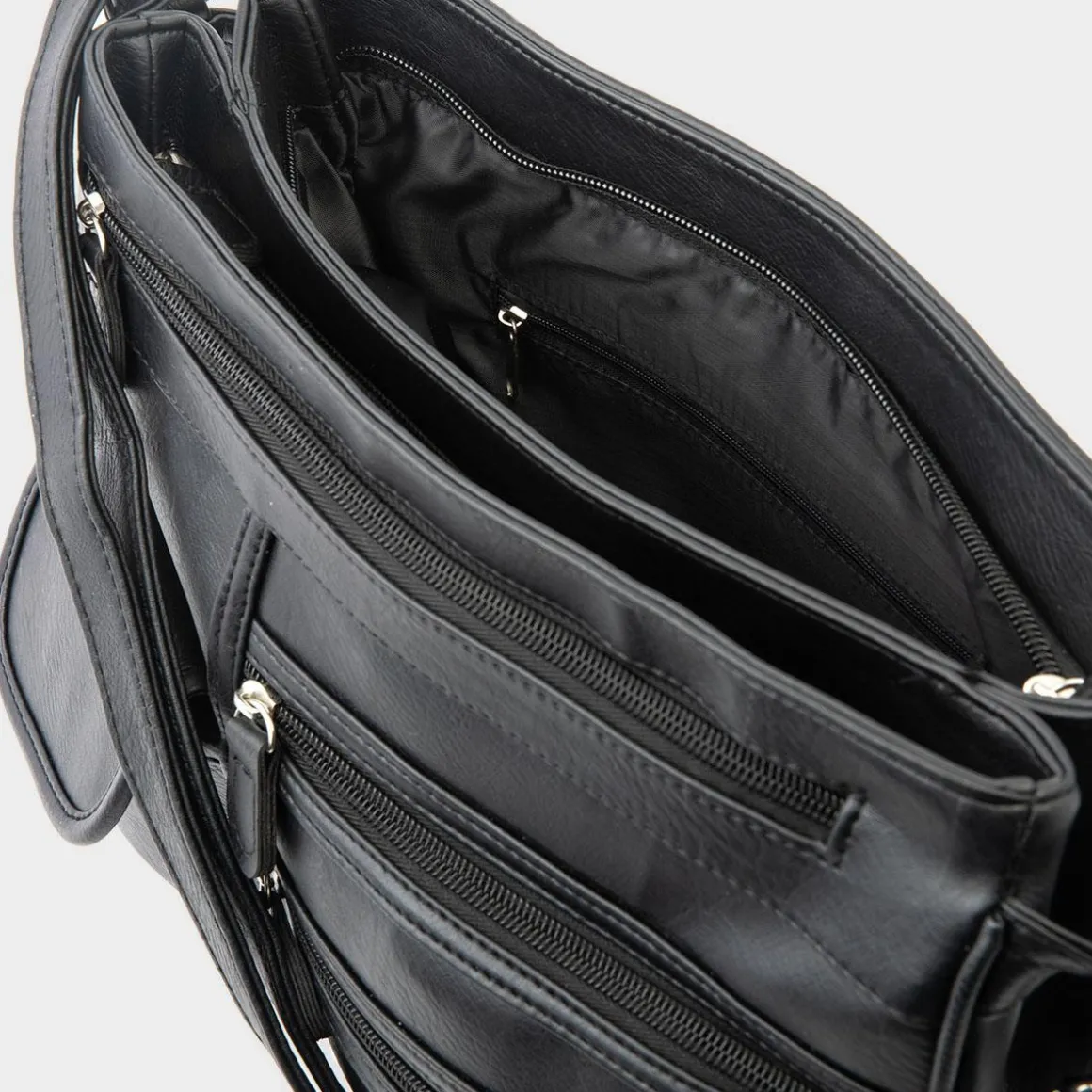 Lilley Lindsay Organiser Shoulder Bag in Black