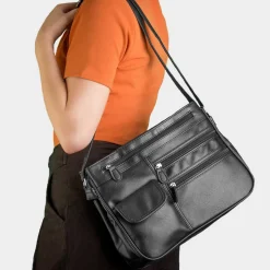 Lilley Lindsay Organiser Shoulder Bag in Black