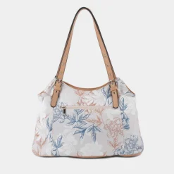 Lilley Luton Womens Beige Floral Canvas Handbag