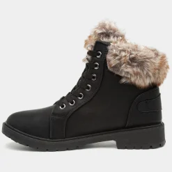 Lilley Maggie Womens Black Lace Up Boot